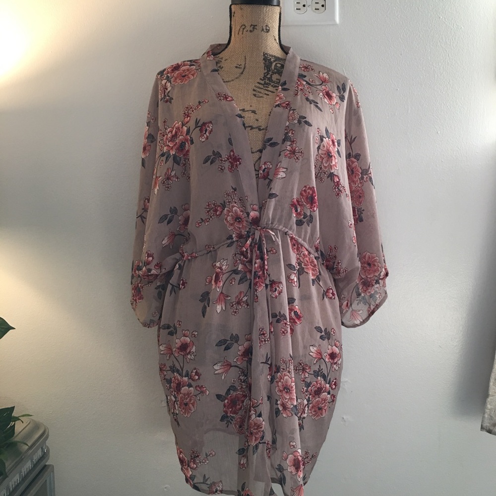 Lily white, floral, wrap, cover-up